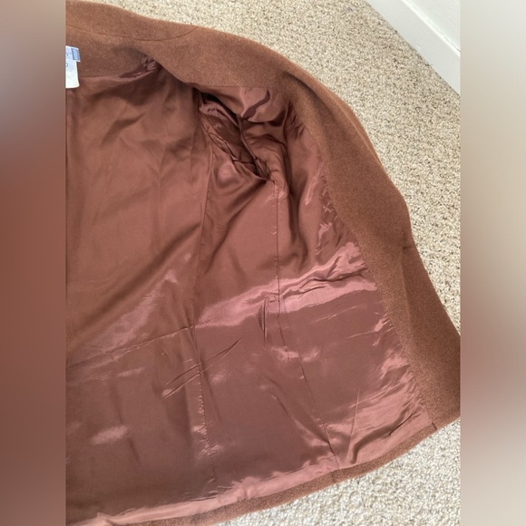 Vintage Brown Wool Blend Blazer Shoulder Pads Women's Size 10 PETITE Diversity - Picture 10 of 14